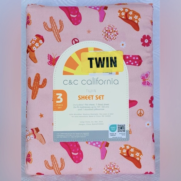 C&C California Cowboy Boots and Hats Sheet Set - Twin - Picture 4 of 4